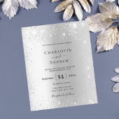 シルバーグリッターフォーマル予算結婚式招待状