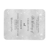 シルバーグリッターフォーマル高級結婚式招待状 マグネット (横)