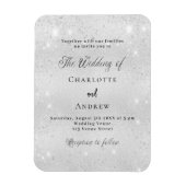 シルバーグリッターフォーマル高級結婚式招待状 マグネット (縦)