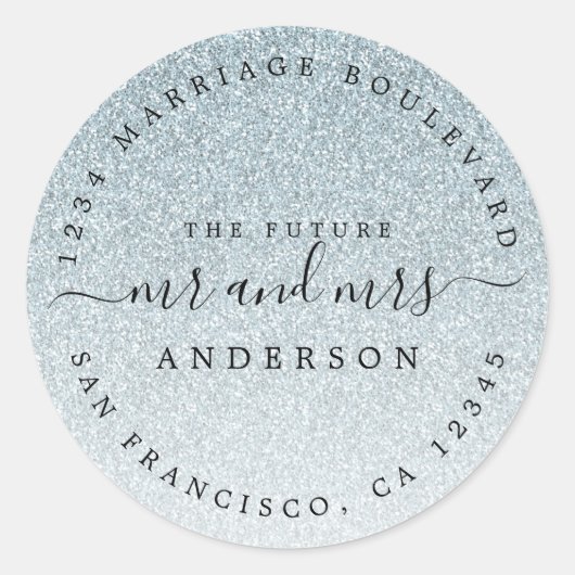 シルバーグリッターフューチャーミセス・差出人住所 ラウンドシール (正面)