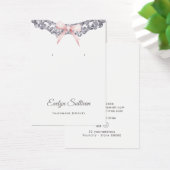 シルバーグリッターフレームピンクの弓イヤリングディスプレイカード (デスク)