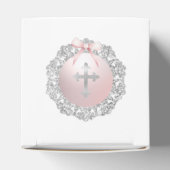 シルバーグリッターフレームピンクボウバプティスキューブ フェイバーボックス (上部)