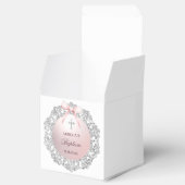 シルバーグリッターフレームピンクボウバプティスキューブ フェイバーボックス (オープン)