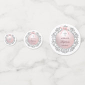 シルバーグリッターフレームピンクボウバプティステーブル コンフェッティ (裏面)