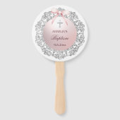 シルバーグリッターフレームピンクボウバプテスマ ハンドファン (裏面)