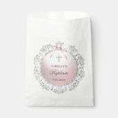 シルバーグリッターフレームピンクボウバプテスマ フェイバーバッグ (正面)