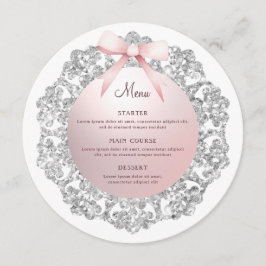 シルバーグリッターフレームピンクボウラウンド メニュー