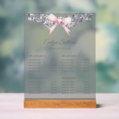 シルバーグリッターフレームピンクボウ価格表 アクリルサイン (ニュートラル)