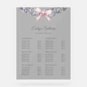 シルバーグリッターフレームピンクボウ価格表 アクリルサイン (正面)