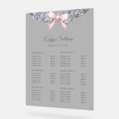 シルバーグリッターフレームピンクボウ価格表 アクリルサイン (傾斜)