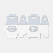 シルバーグリッターフレームブルーボウバプティススモールゲーブル フェイバーボックス (折り畳みなし)