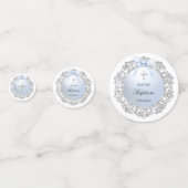 シルバーグリッターフレームブルーボウバプティステーブル コンフェッティ (裏面)