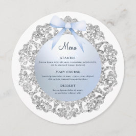 シルバーグリッターフレームブルーボウラウンド メニュー