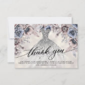 シルバーグリッターフローラキンセアニラサンキュー サンキューカード (正面)