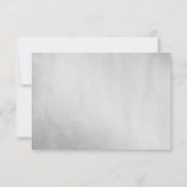 シルバーグリッターフローラパープルウェディングRSVP 出欠カード (裏面)