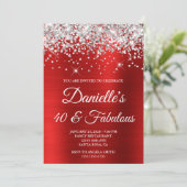 シルバーグリッターブライトレッドフォイル40と素晴らしい 招待状 (スタンド正面)