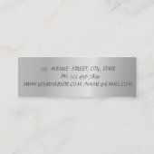 シルバーグリッターブラシストローク、水彩スプラッシュ スキニー名刺 (裏面)