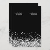 シルバーグリッターブラックアンカットネックレスディスプレイカード 招待状 (正面/裏面)