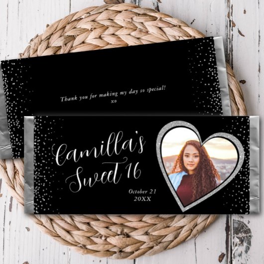 シルバーグリッターブラックカスタムバーラッパ