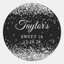 シルバーグリッターブラックスウィート16