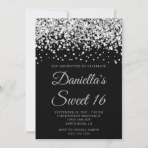 シルバーグリッターブラックスウィート16