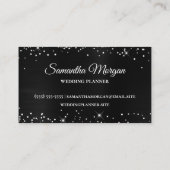 シルバーグリッターブラックフォイルファンシーモノグラムの 名刺 (裏面)