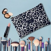 シルバーグリッターブラックレオパードモノグラムのプリント