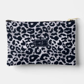 シルバーグリッターブラックレオパードモノグラムのプリント アクセサリーポーチ (裏面)