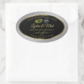 シルバーグリッターブラック製品ラベルLadybugロゴ 楕円形シール (バッグ)