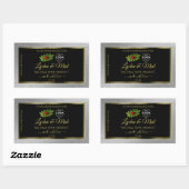 シルバーグリッターブラック製品ラベルLadybugロゴ 長方形シール (シート)