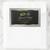 シルバーグリッターブラック製品ラベルLadybugロゴ 長方形シール (バッグ)