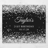 シルバーグリッターブラック21歳 ビールラベル (シングルラベル)