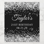 シルバーグリッターブラック21歳 ワインラベル (シングルラベル)