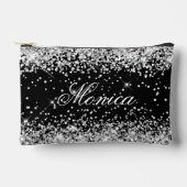シルバーグリッターブラック アクセサリーポーチ (正面)