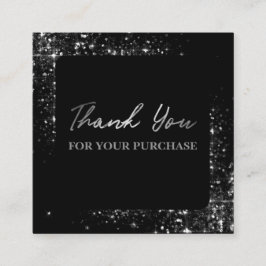 シルバーグリッターブラック スクエア名刺