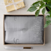 シルバーグリッターブラッシュドメタルモノグラム名 薄葉紙 (ギフト)