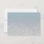 シルバーグリッターブルーグラデーションスクリプト私の花嫁メイド 招待状 (裏面)