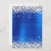 シルバーグリッターブルーグラデーション誕生祝い 招待状 (裏面)