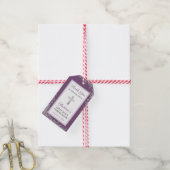 シルバーグリッタープラムパープルファースト聖餐式 ギフトタグ (より糸付き)