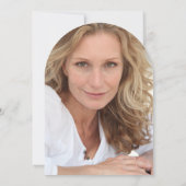 シルバーグリッターベビーブルー写真40歳の誕生日 招待状 (裏面)