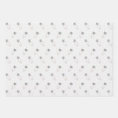 シルバーグリッターベビー足ベビーシャワー ラッピングペーパーシート (正面3)