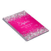 シルバーグリッターホットピンクグラデーション50th誕生日ゲスト ノートブック (右側)