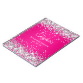 シルバーグリッターホットピンクグラデーション50th誕生日ゲスト ノートブック (左側)