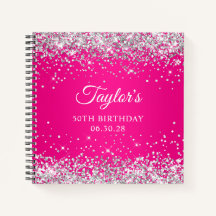 シルバーグリッターホットピンクグラデーション50th誕生日ゲスト