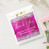 シルバーグリッターホットピンクフォイル赤ちゃんシャワーありがとう フェイバーバッグ (封をした状態)
