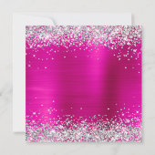 シルバーグリッターホットピンクフォイル21歳の誕生日 招待状 (裏面)