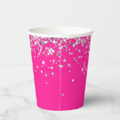 シルバーグリッターホットピンク40歳 紙コップ (右)