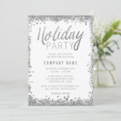 シルバーグリッターホリデーパーティー招待状 招待状 (スタンド正面)
