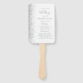 シルバーグリッターホワイト結婚式 プログラム ハンドファン (正面)