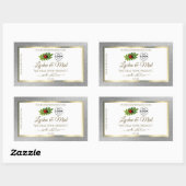 シルバーグリッターホワイト製品ラベルLadybugロゴ 長方形シール (シート)